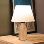 Opviq Pantalla de Lámpara AYD-3645 de Madera y Tela Crema